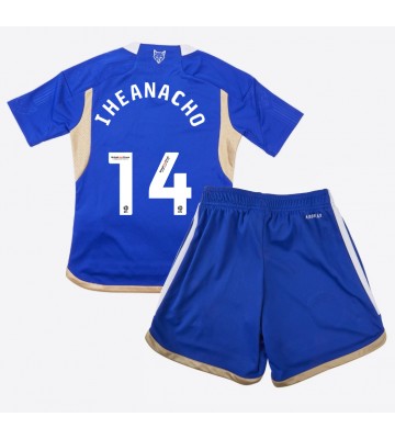 Leicester City Kelechi Iheanacho #14 Primera Equipación Niños 2023-24 Manga Corta (+ Pantalones cortos)